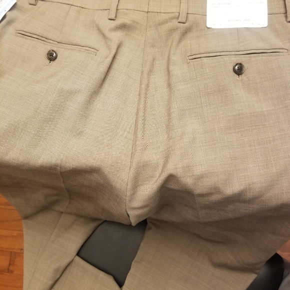 REGULAR FIT TAN SHARKSKIN TROUSER  Size 34W/40 Long - Picture 9 of 9